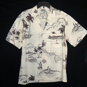 Royal Creations Hawaiian Maps Vintage Shirt L